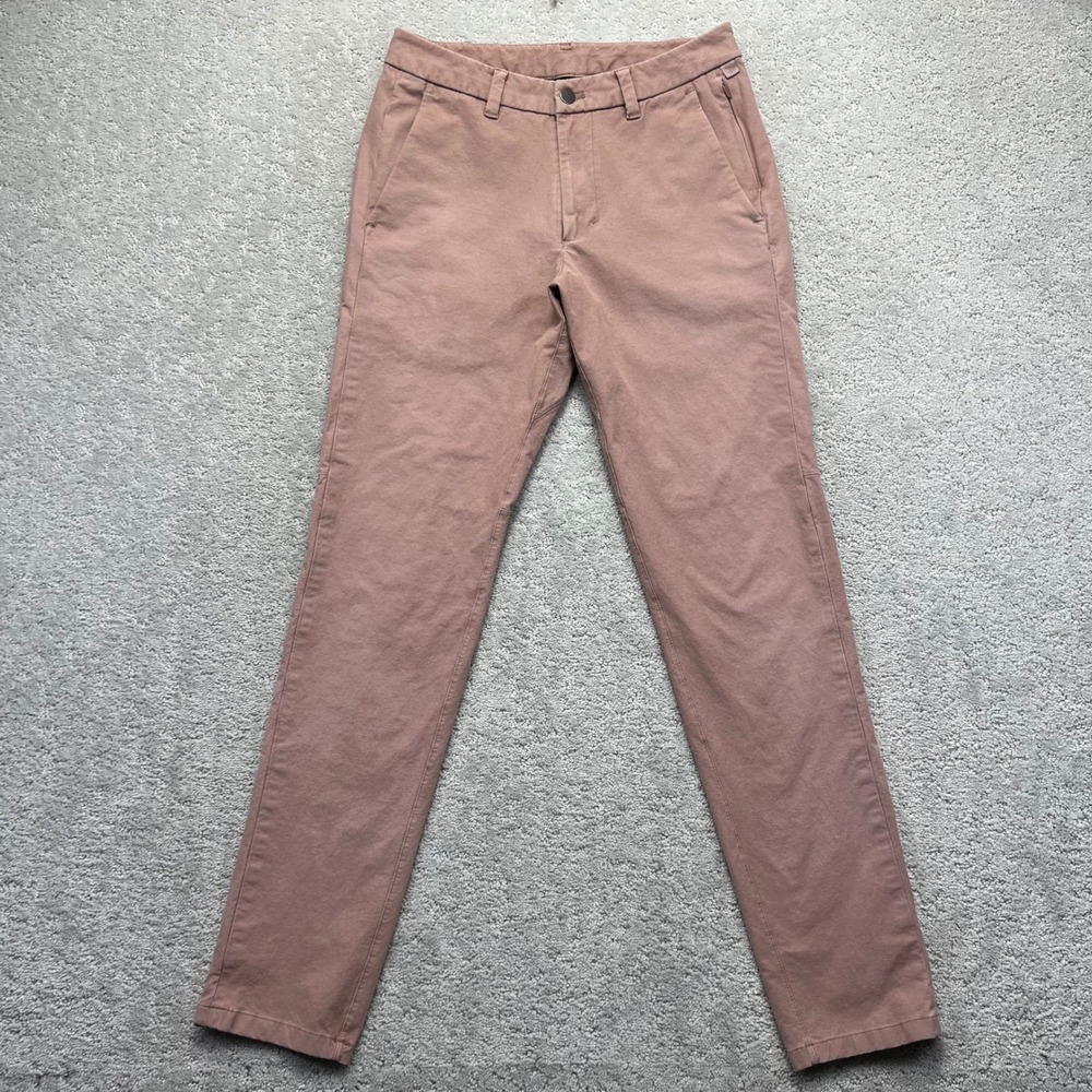 Lululemon Commission Pants Mens 28 Earth Dye Clay Pink Slim Fit ABC Stretch